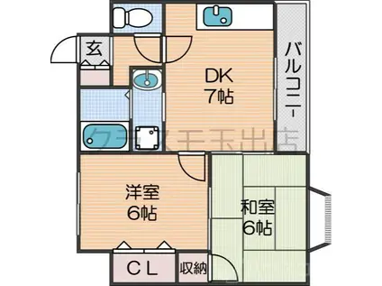 メゾンドルナ(2DK/3階)の間取り写真