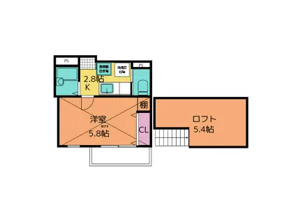 ISLAND COLONY(1K/1階)の間取り写真