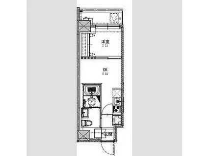 S-RESIDENCE両国SEREA(1DK/2階)の間取り写真