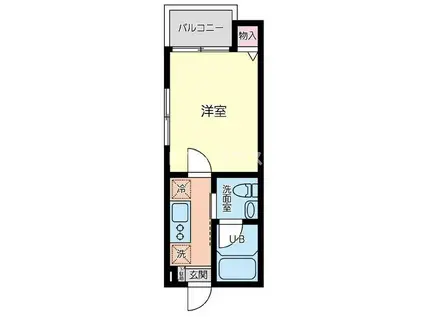 ノースグリーン大久保(1K/2階)の間取り写真