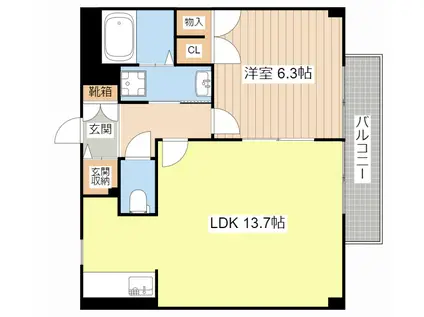 ハイツKSN(1LDK/1階)の間取り写真