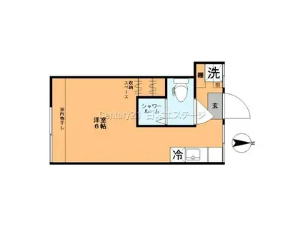 平塚荘(ワンルーム/2階)の間取り写真