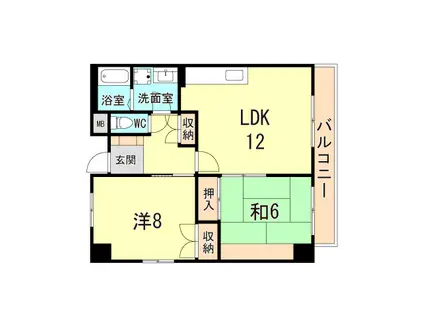 はぁーとめぞん明宝(2DK/2階)の間取り写真