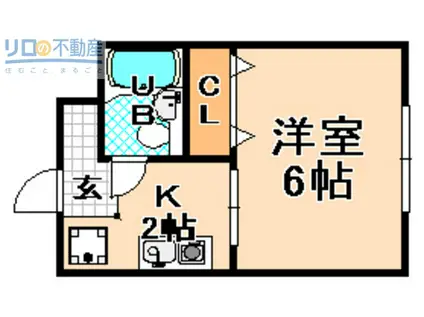 エスポワール(1K/2階)の間取り写真