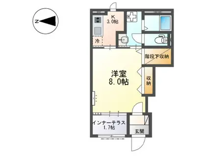 四日市市波木南台アパート(1K/1階)の間取り写真