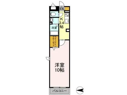 グランメール(1K/3階)の間取り写真