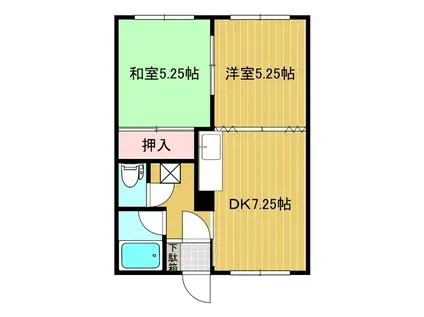 花園ハイツ(2DK/1階)の間取り写真