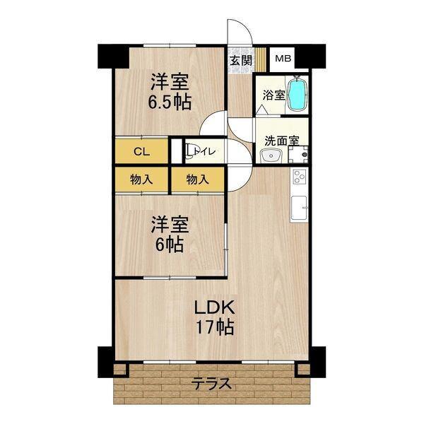 グレースマンション藤(2LDK/7階)の間取り写真