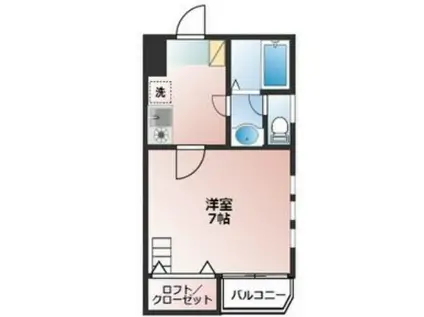 アムール金山(1K/2階)の間取り写真