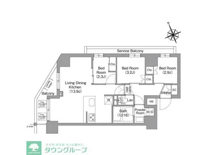 コンフォリア東葛西(3LDK/6階)の間取り写真
