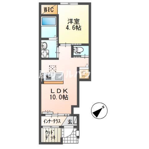 クルール(1LDK/1階)の間取り写真