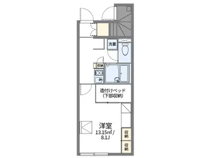 ジュネスIII(1K/1階)の間取り写真