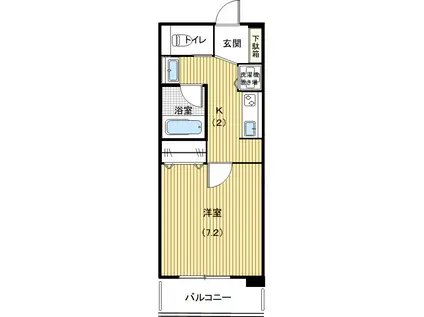 サンスイビル(1K/3階)の間取り写真