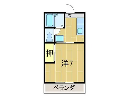 サンヒルズ江良A(1K/2階)の間取り写真