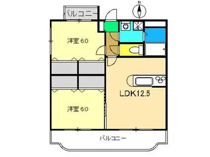エフォート(2LDK/1階)の間取り写真
