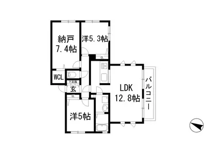 ハーヴェスト宝塚(2SLDK/2階)の間取り写真