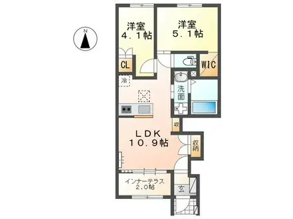 アーバンテラス(2LDK/1階)の間取り写真