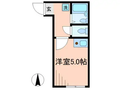 ライズ亀戸(ワンルーム/1階)の間取り写真