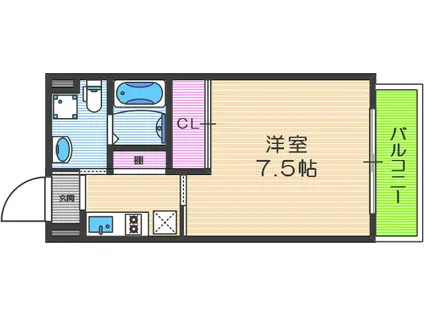 エグゼ西大阪(1K/5階)の間取り写真