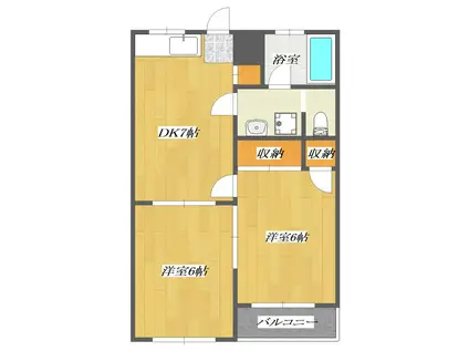 第3丸清ハイツ(2DK/2階)の間取り写真