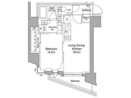 ザ・パークハビオ蒲田(1LDK/2階)の間取り写真