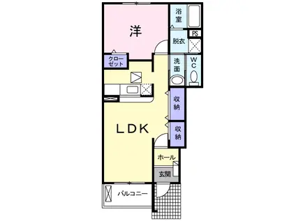 植松グランコ一ト B(1LDK/1階)の間取り写真