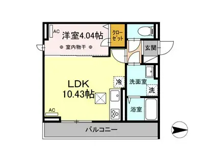 花さがみ野(1LDK/1階)の間取り写真