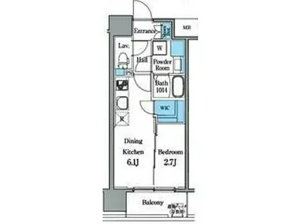 パートナーズ今池(1DK/3階)の間取り写真