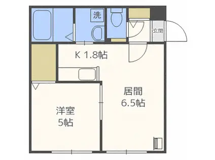NOAH平岸(1LDK/3階)の間取り写真
