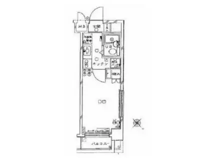 ルーブル千歳船橋(1K/8階)の間取り写真