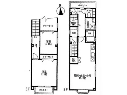 町田ビル 23F(2LDK/2階)の間取り写真
