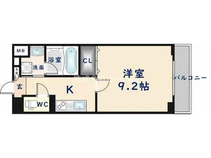 COZY COURTⅢ(1K/3階)の間取り写真