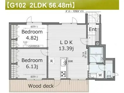ドギーハウスG(2LDK/1階)の間取り写真