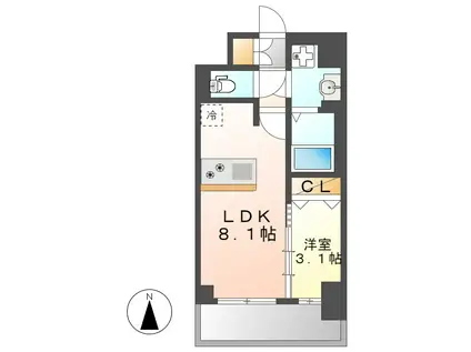 ファステート名古屋駅前ドリーム(1LDK/4階)の間取り写真
