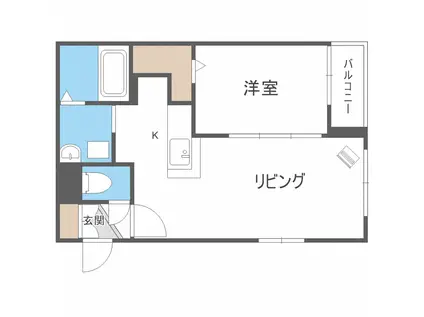 ラカーサフェリーチェ琴似(1LDK/2階)の間取り写真