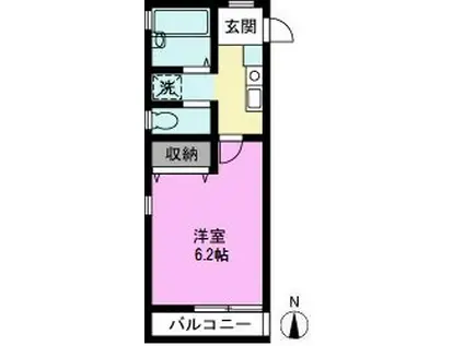 パレスエルクレア(1K/3階)の間取り写真
