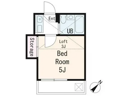 T′Sフラット柴又(1K/1階)の間取り写真