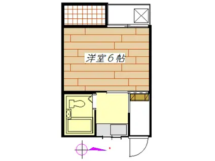 松栄ハイムII(1K/2階)の間取り写真