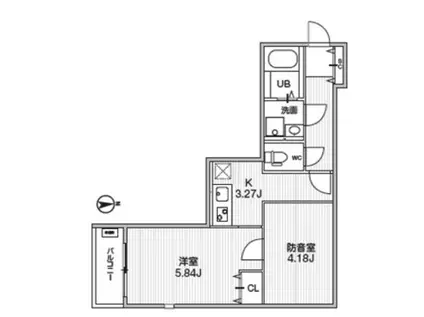 TS CUORE MUSE 落合(1K/2階)の間取り写真