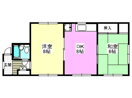 春日ビル(2DK/4階)の間取り写真