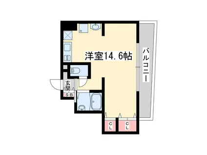 大拓ハイツ6(ワンルーム/6階)の間取り写真