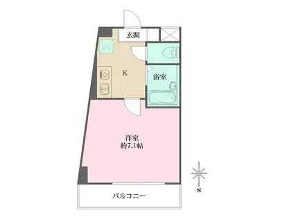 クレセント公光(1K/3階)の間取り写真