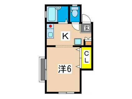 シャルマンA(1K/2階)の間取り写真