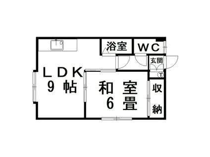 パークサイドハイツ(1DK/1階)の間取り写真