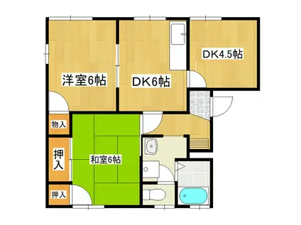 コーラルヒル(3DK/1階)の間取り写真