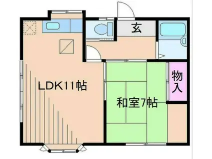 吉田コーポ第2(1LDK/1階)の間取り写真