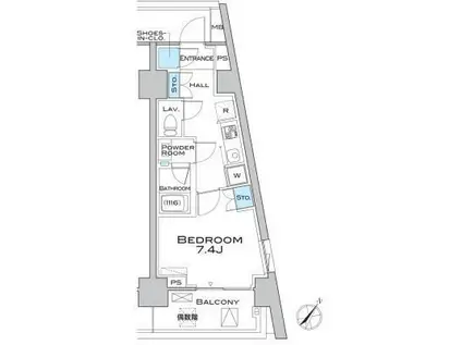 MFPRコート武蔵小山(1K/8階)の間取り写真