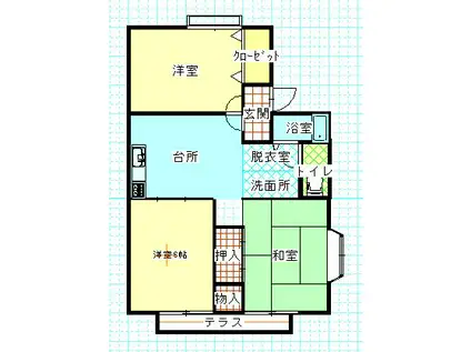 エクセル泉(3DK/2階)の間取り写真