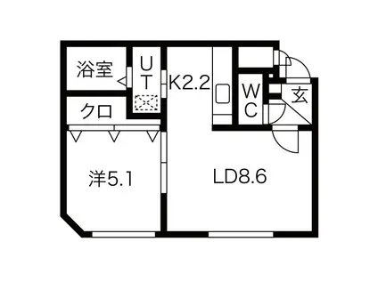 アクアトピアN21(1LDK/2階)の間取り写真
