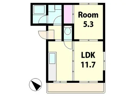 レヴ・クレール(1LDK/2階)の間取り写真